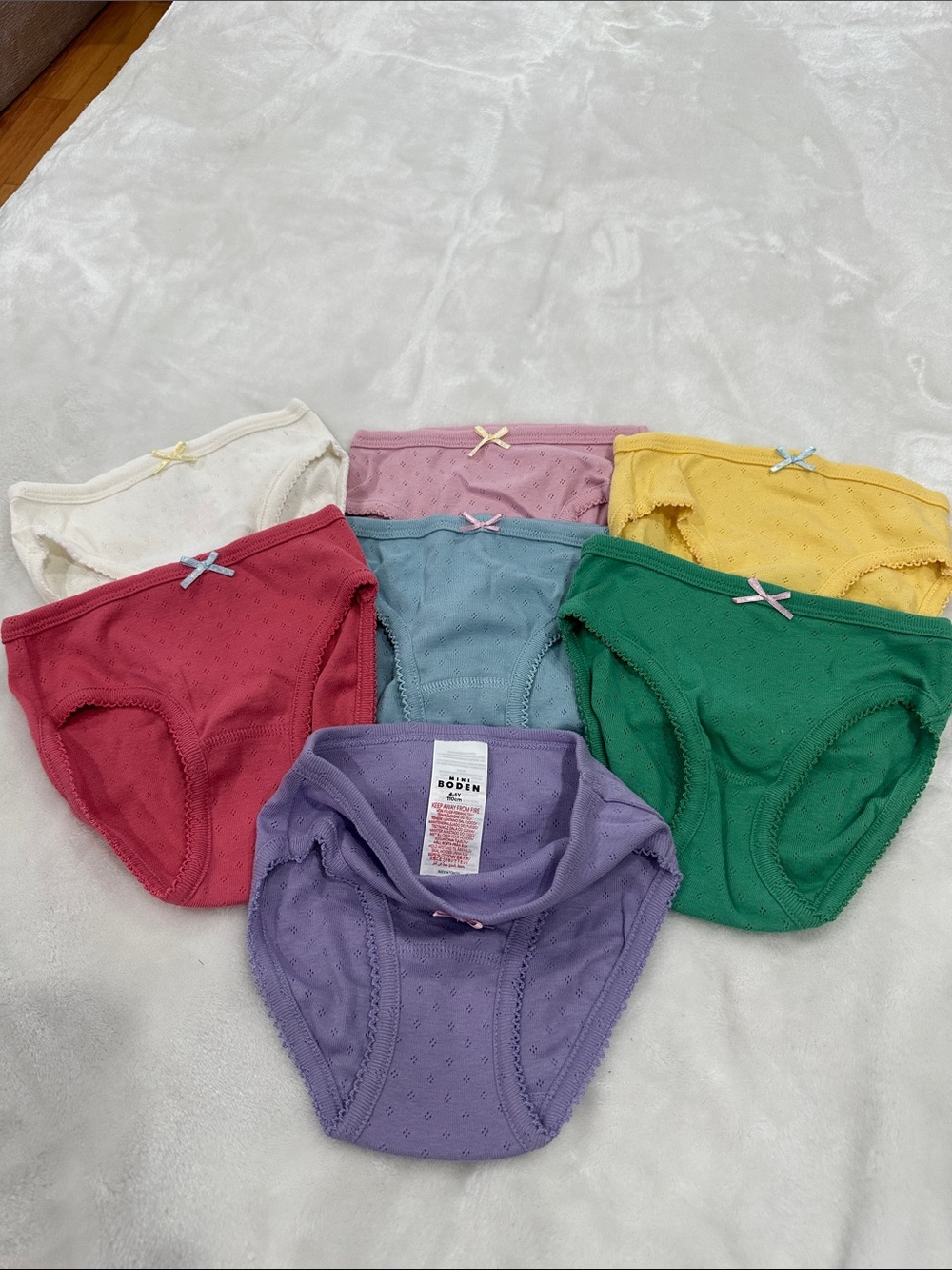 Boden Girls' Cotton Briefs - Purple, Green, Yellow, Pink, Blue, Red, Cream - Picture 2 of 11